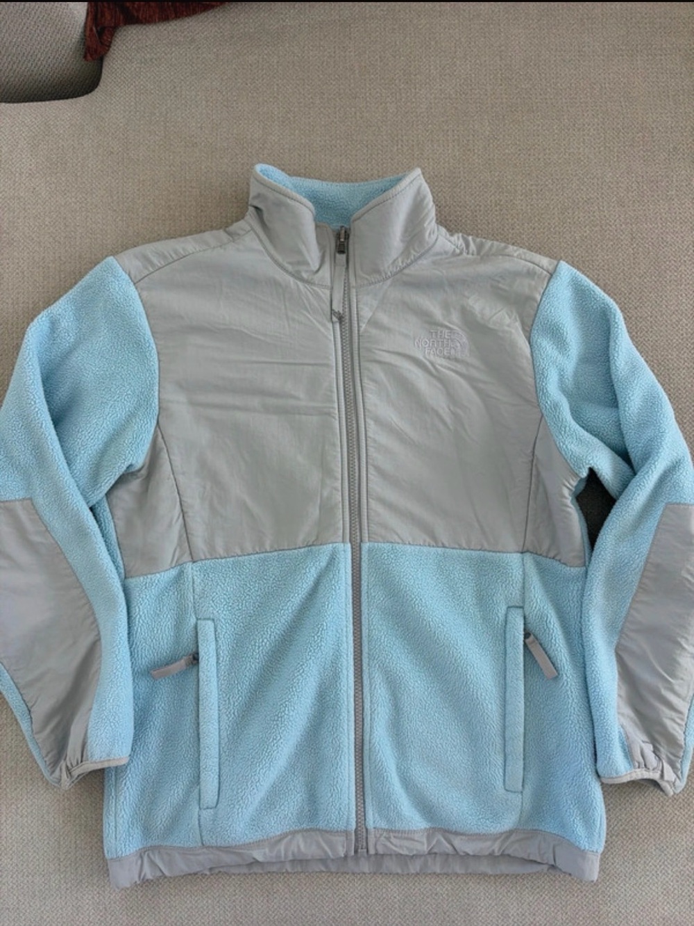 The North Face Kids Light Blue & Light Gray Puffer-Fleece Jacket